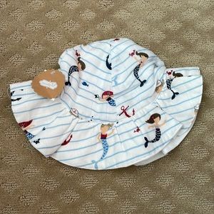 Brand New with Tags Mud Pie Mermaid and Anchor Toddler hat with straps